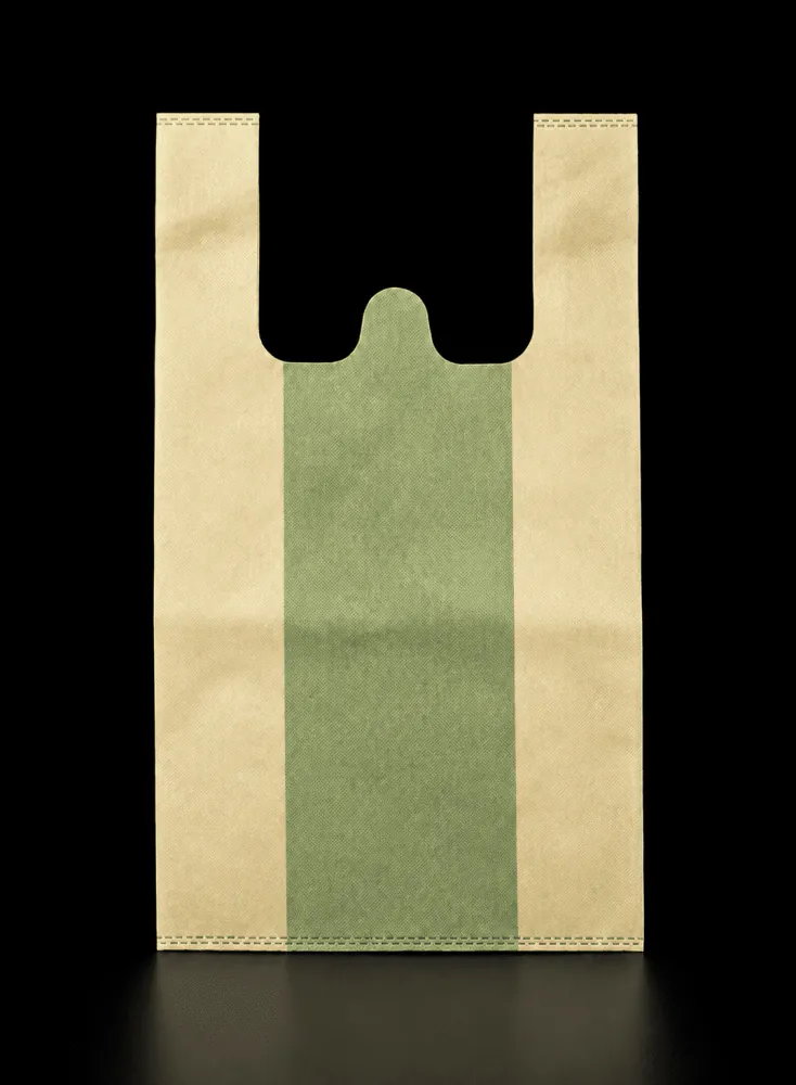 Brown W-Cut non-woven carry bag with custom logo printing by Vaibhav Enterprise